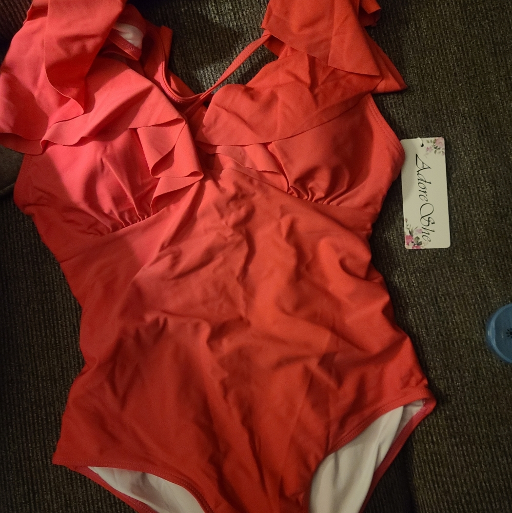 Pink Ruffled Swimsuit - Picture 4 of 4